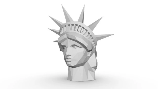 statue of liberty head 3D Print Model .c4d .max .obj .3ds .fbx .stl .blend