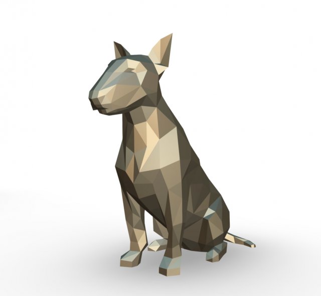 bull terrier figure 3D-Druckmodell .c4d .max .obj .3ds .fbx .stl .blend 
