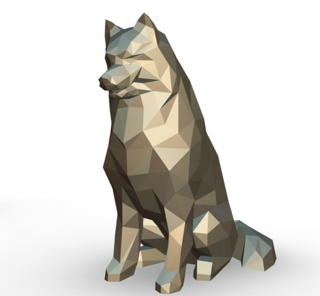 Samoyed figure 3D Print Model .c4d .max .obj .3ds .fbx .stl .blend 