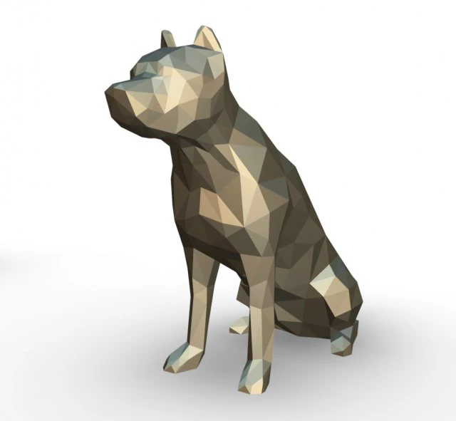 Pit bull figure 3D Print Model .c4d .max .obj .3ds .fbx .stl .blend 