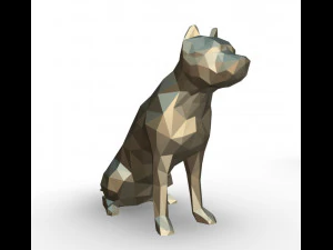 Pit bull figure 3D Print Model