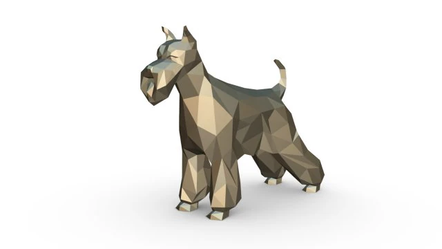 schnauzer dog figure 3D Print Model .c4d .max .obj .3ds .fbx .stl .blend 