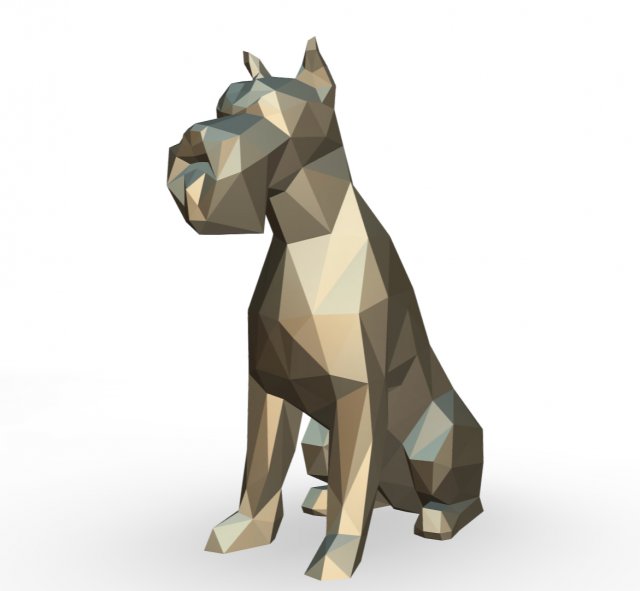 Schnauzer dog figure 3D Print Model .c4d .max .obj .3ds .fbx .stl .blend 