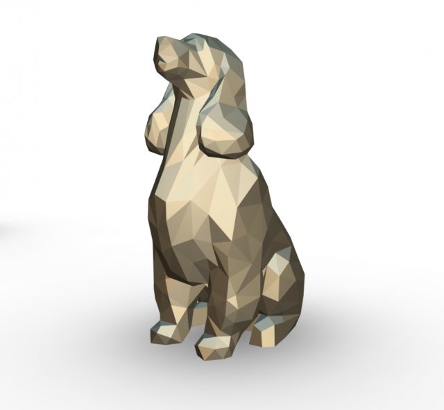 cocker spaniel figure 3D-printmodel .c4d .max .obj .3ds .fbx .stl .blend 