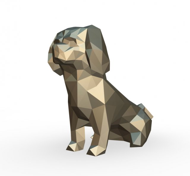 Pekingese figure 3D Print Model .c4d .max .obj .3ds .fbx .stl .blend 