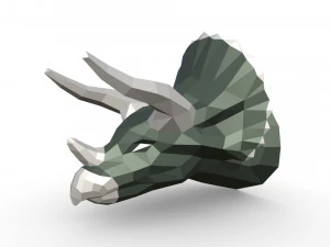 트리케라톱스 머리 그림 3D 프린트 모델