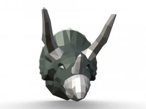 triceratops head figure 3D Print Model