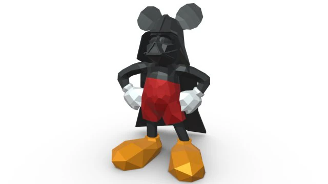 Mickey Mouse-figuur 3D printmodel .c4d .max .obj .3ds .fbx .stl .blend 