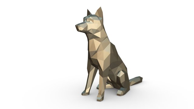 chien loup Model do druku 3D .c4d .max .obj .3ds .fbx .stl .blend 