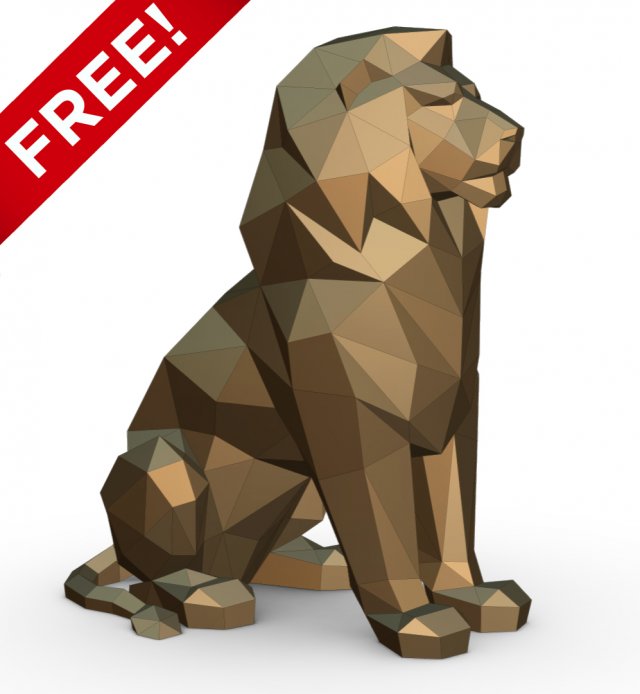 lion 3D Baskı Modeli .c4d .max .obj .3ds .fbx .stl .blend 