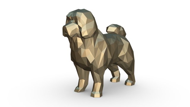 tibetan mastiff 3Dプリントモデル .c4d .max .obj .3ds .fbx .stl .blend 