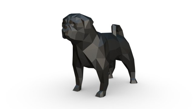 Pug 3Dプリントモデル .c4d .max .obj .3ds .fbx .stl .blend 