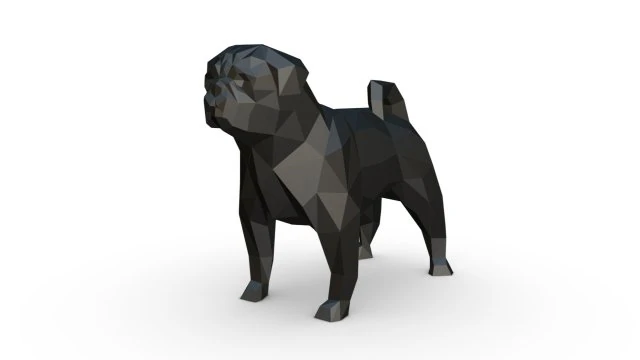 Pug 3D Print Model .c4d .max .obj .3ds .fbx .stl .blend