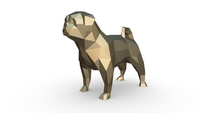pug 2 Model do druku 3D .c4d .max .obj .3ds .fbx .stl .blend 