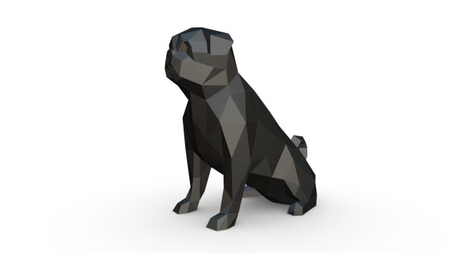 Pug 3 3Dプリントモデル .c4d .max .obj .3ds .fbx .stl .blend 
