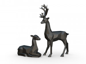 deer family 3D Print Model