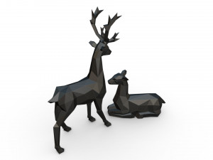 deer family 3D-Druckmodell