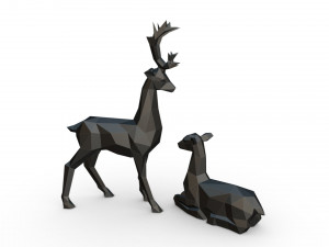 deer family 3D-Druckmodell