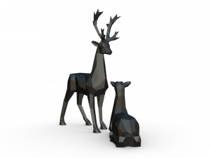 deer family 3D-Druckmodell