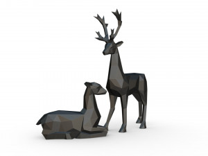 deer family 3D-Druckmodell
