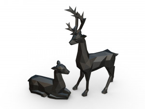 deer family 3D-Druckmodell