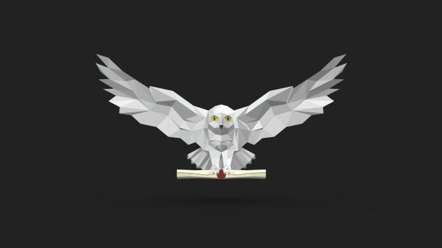 snowy owl 3D प्रिंट मॉडल .c4d .max .obj .3ds .fbx .stl .blend 