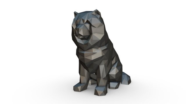 chowchow dog figure 3D प्रिंट मॉडल .c4d .max .obj .3ds .fbx .stl .blend 