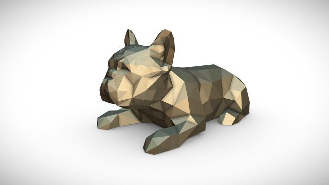 french bulldog lying 3D 打印模型 .c4d .max .obj .3ds .fbx .stl .blend
