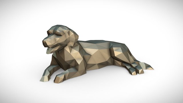 golden retriever lying 3D-printmodel .c4d .max .obj .3ds .fbx .stl .blend 
