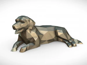 golden retriever acostado Modelo de impresión 3D