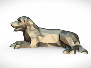 golden retriever lying 3D-printmodel
