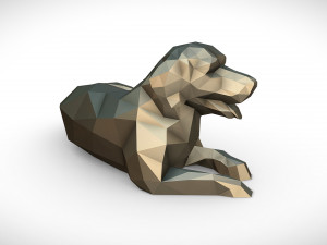 golden retriever lying 3D-printmodel