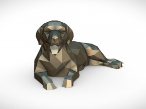 golden retriever lying 3D-printmodel