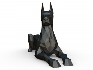 great dane lying 3D प्रिंट मॉडल