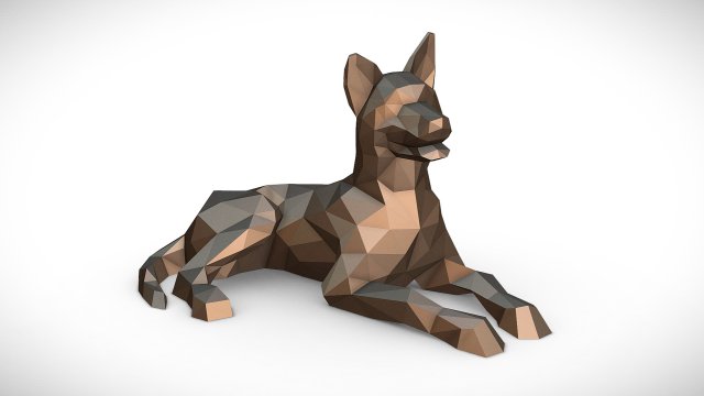 german shepherd lying down Model Cetak 3D .c4d .max .obj .3ds .fbx .stl .blend 