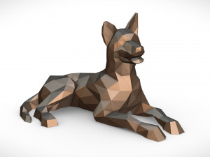 german shepherd lying down 3D Print Model