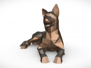 german shepherd lying down Model Cetak 3D