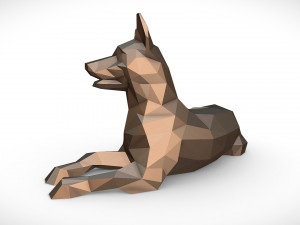 german shepherd lying down Model Cetak 3D
