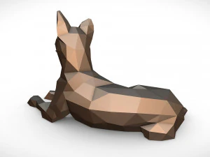 german shepherd lying down 3D Print Model