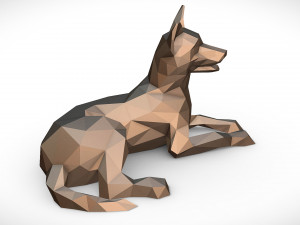german shepherd lying down Model Cetak 3D