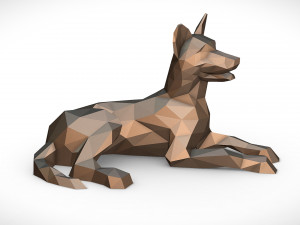 german shepherd lying down Model Cetak 3D