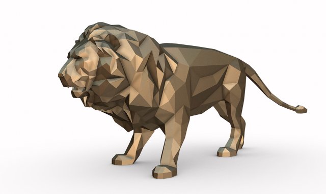 lion Model Cetak 3D .c4d .max .obj .3ds .fbx .stl .blend 