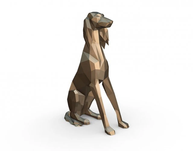 saluki dog low poly 3D Print Model .c4d .max .obj .3ds .fbx .stl .blend 