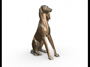saluki dog low poly 3D-printmodel