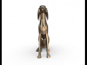 saluki dog low poly 3D Baskı Modeli