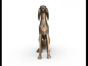 saluki dog low poly 3D Print Model
