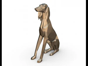 saluki dog low poly 3D Print Model