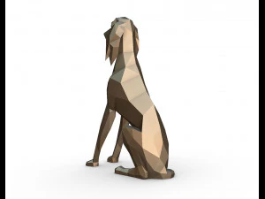 saluki dog low poly 3D Print Model