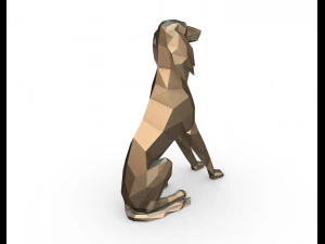 saluki dog low poly 3D Print Model