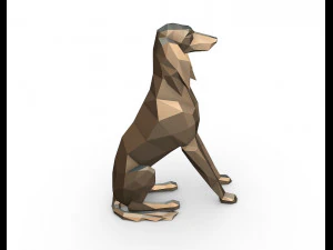 saluki dog low poly 3D Print Model